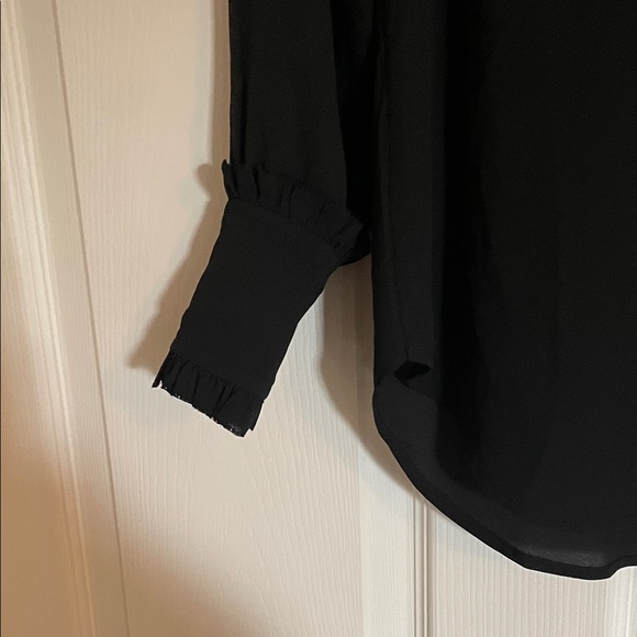 J. Crew Elegant Black Blouse with Ruffle Details - Picture 2 of 3